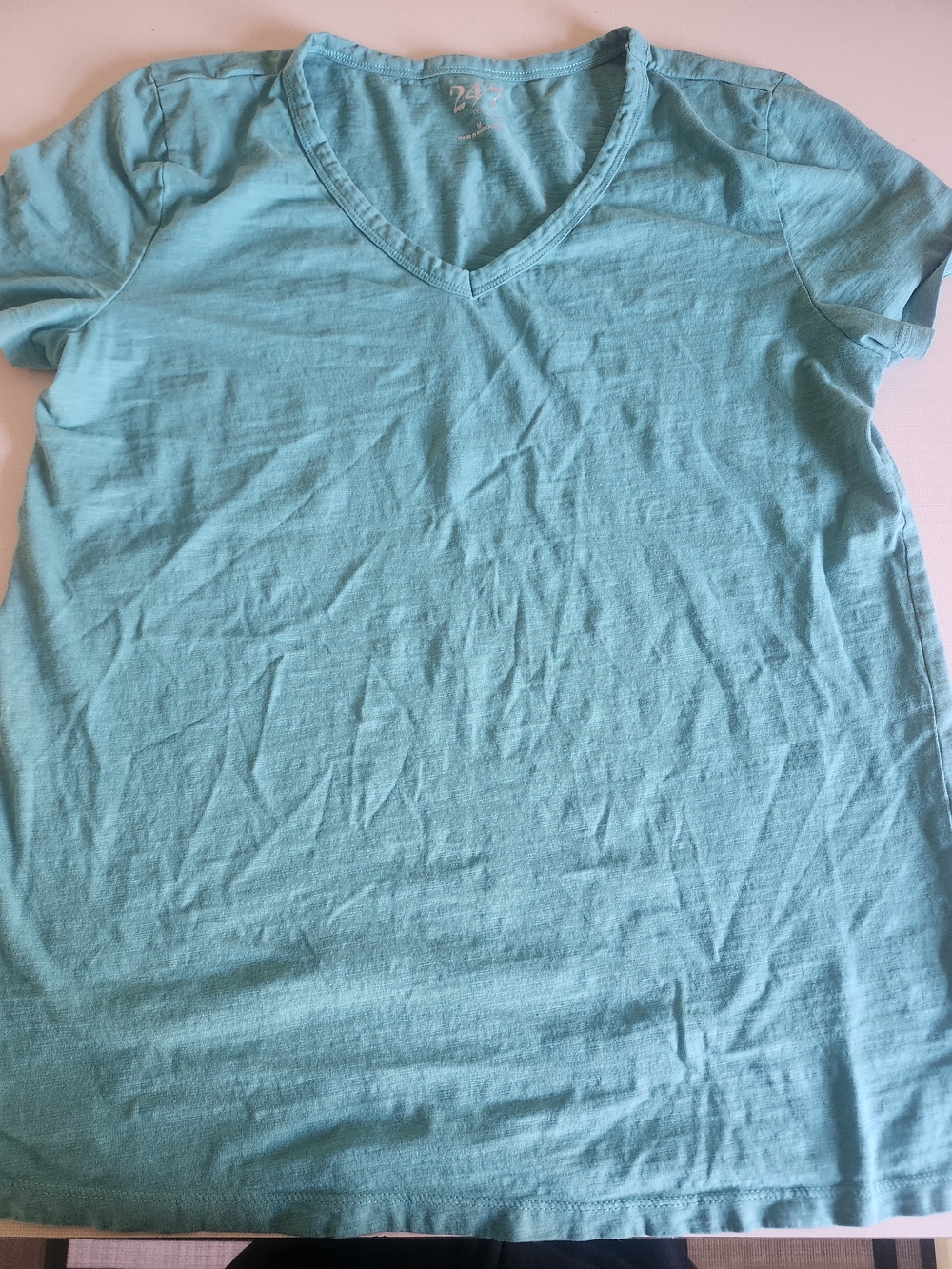 Classic V-Neck Women's Tee in Aqua